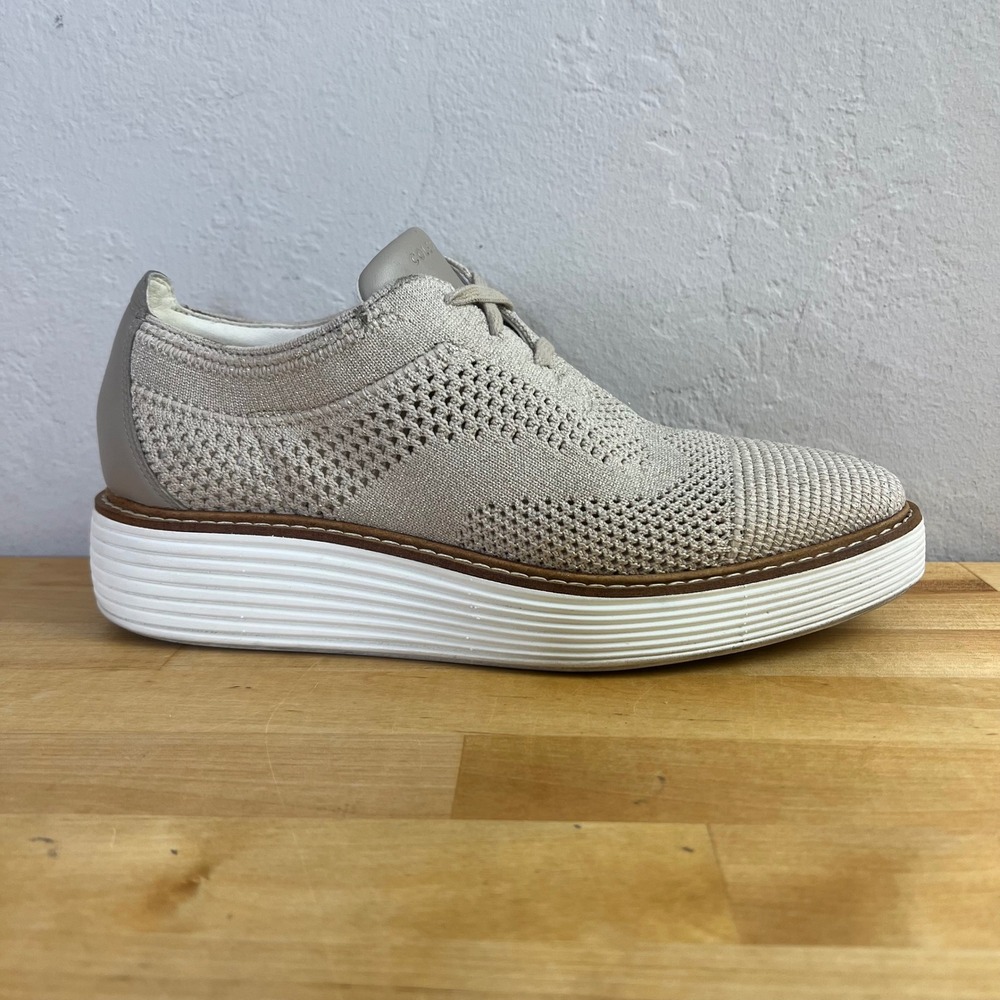 Cole Haan Sneakers ØriginalGrand Wingtip Oxford Size 7.5 Tan Knit Sparkle W28354